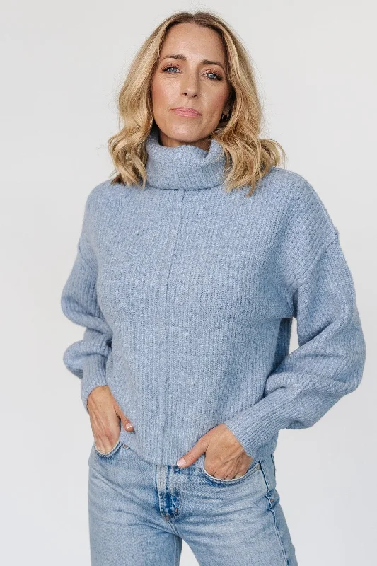 Frannie Knit Turtleneck Sweater | Blue