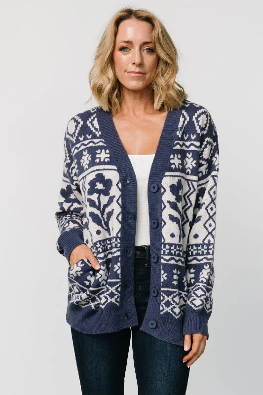 Jackson Oversized Cardigan | Slate Print