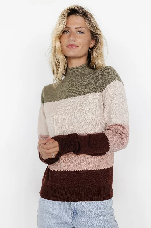 Porter Color Block Sweater | Olive Multi