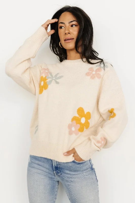 Roxy Sweater | Cream Flower