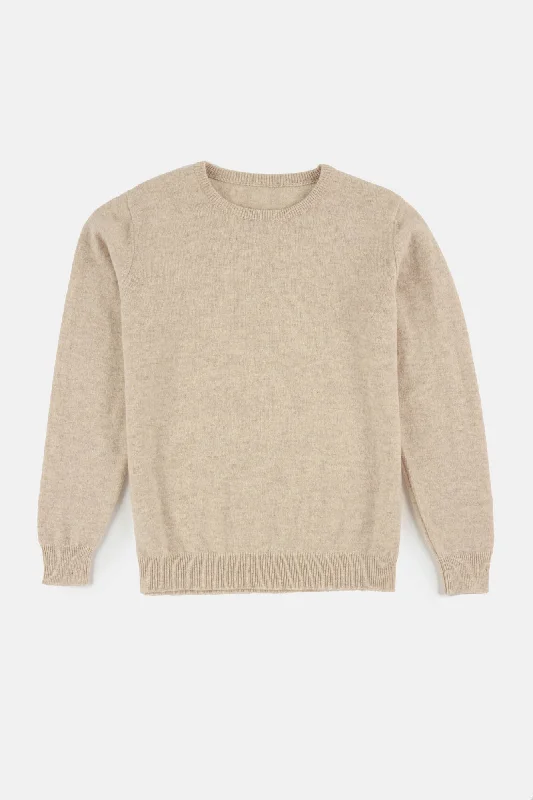 Women's Lambswool Crew Neck - Linen