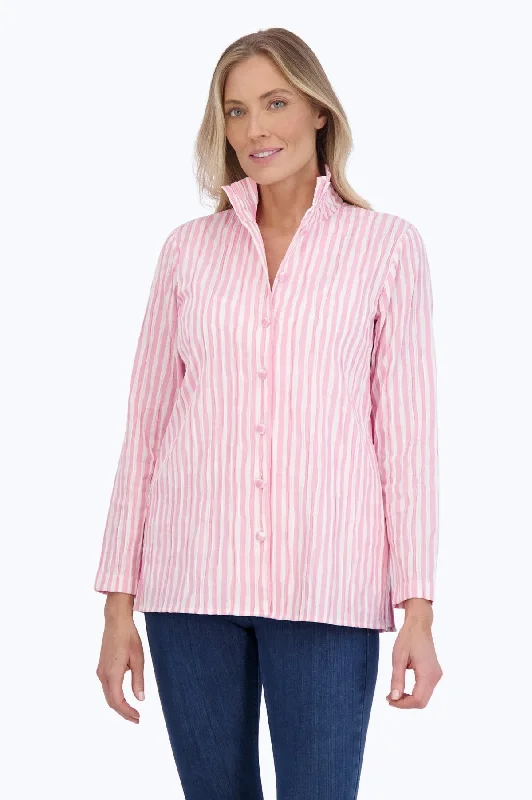 Shell Pink Crinkle Stripe / S