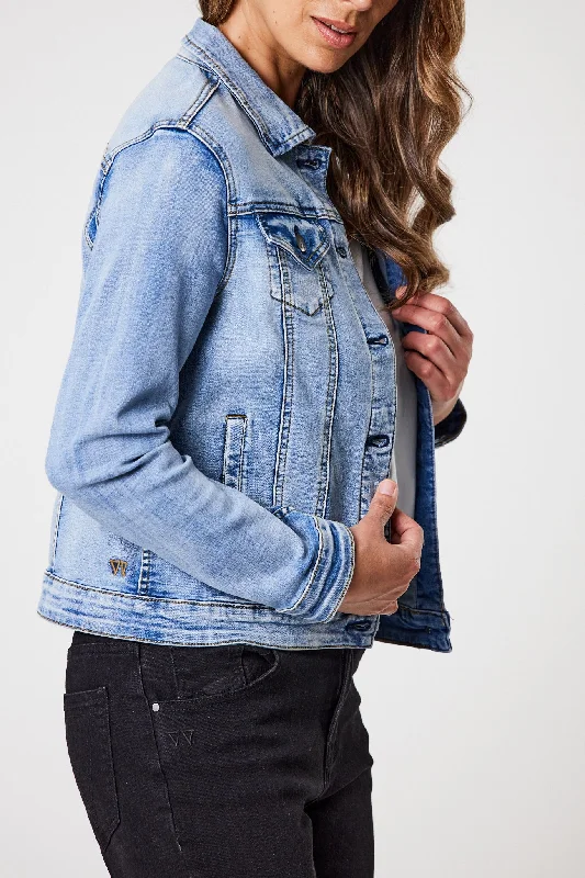 Shine On Label Quinn Stretch Denim Jacket Blue