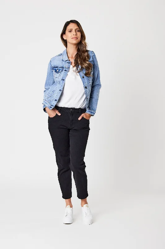 Shine On Label Quinn Stretch Denim Jacket Blue