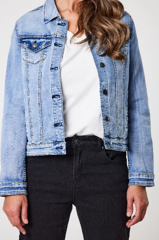 Shine On Label Quinn Stretch Denim Jacket Blue