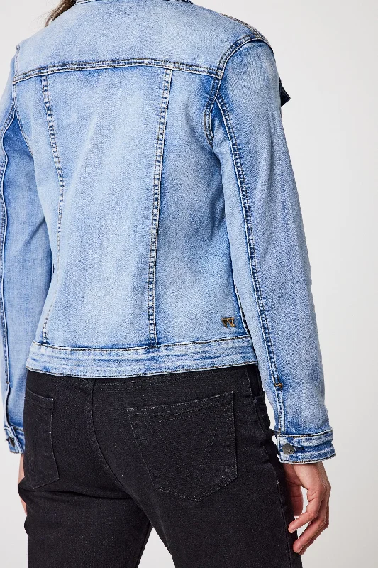 Shine On Label Quinn Stretch Denim Jacket Blue