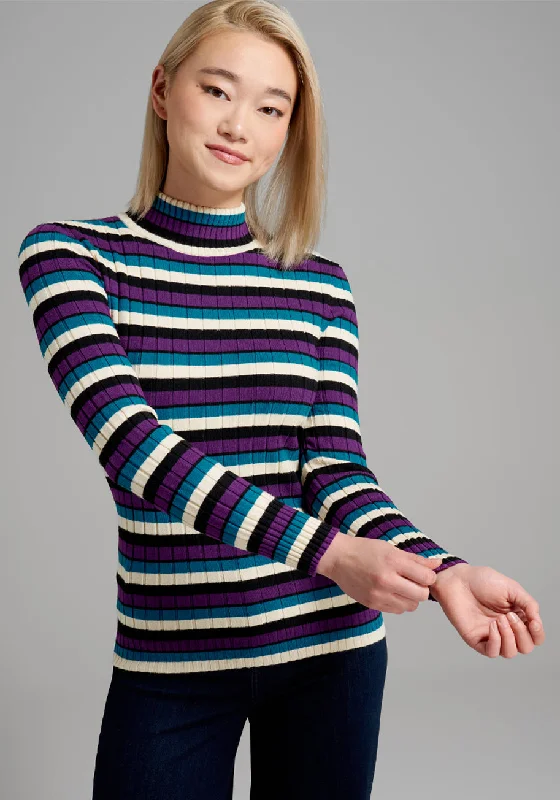 Electric Current Mock Neck Top