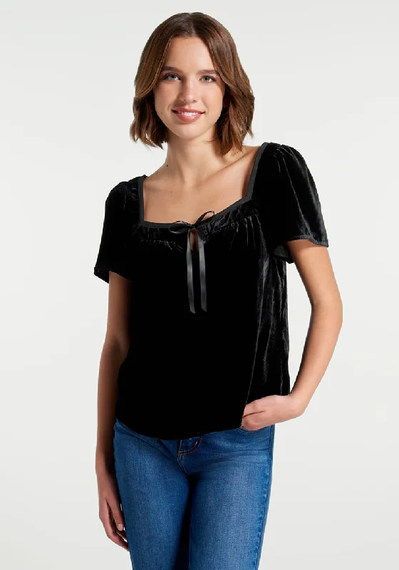 Fit To Be Tied Velvet Top