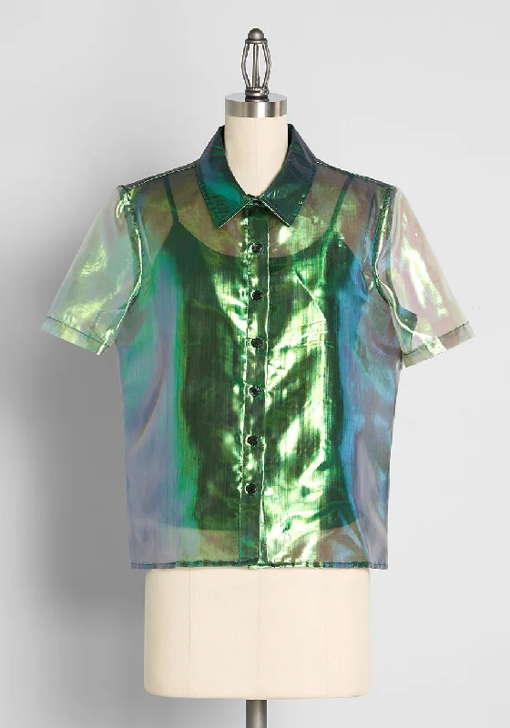 Garden Fairy Fantasies Button-Up Top