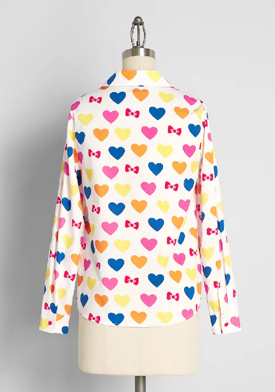 ModCloth x Hello Kitty Supercute Love Button-Up Top