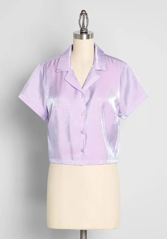 Holographic Happenings Button-Up Top