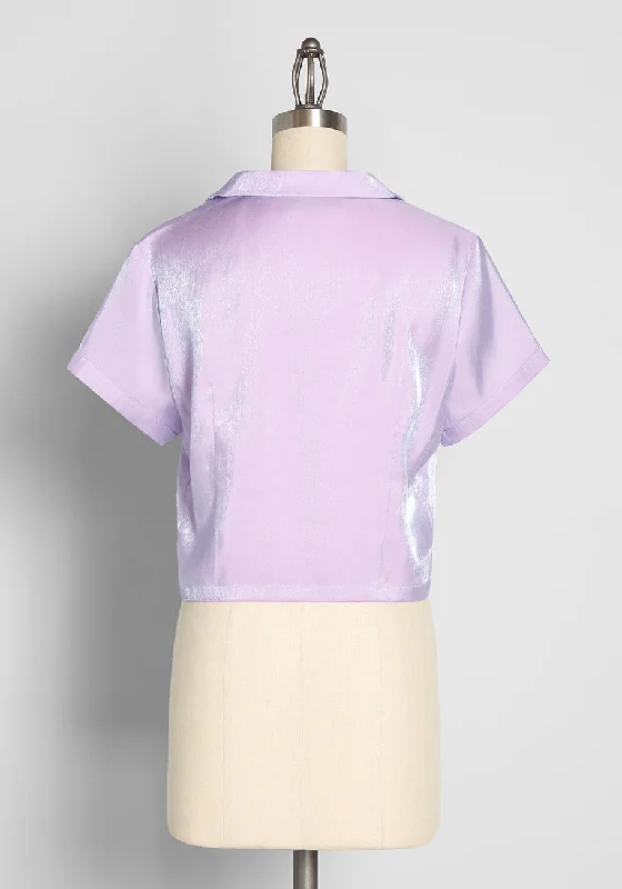 Holographic Happenings Button-Up Top