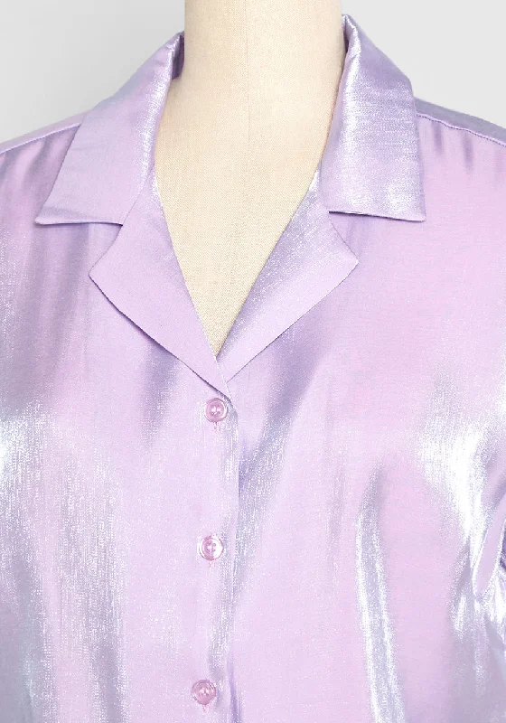 Holographic Happenings Button-Up Top