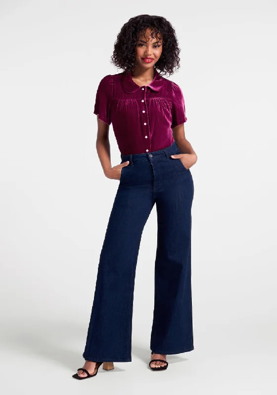 Made For Merriment Velvet Button-Up Top