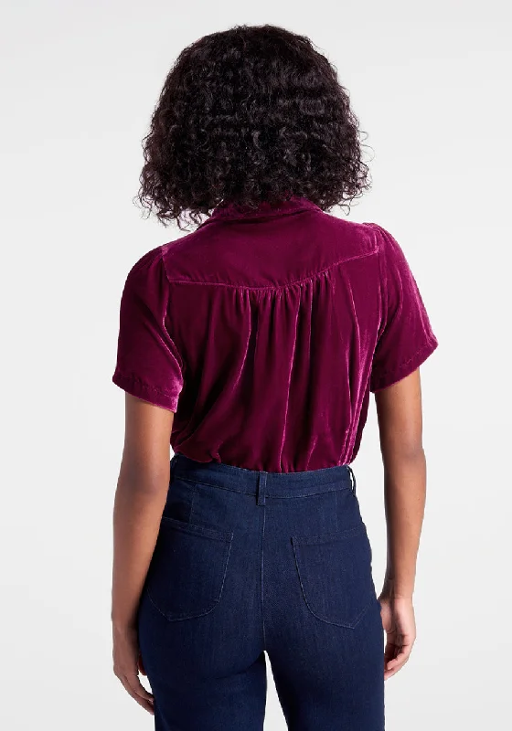 Made For Merriment Velvet Button-Up Top