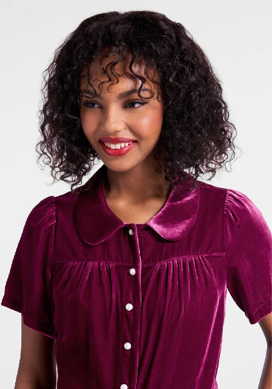 Made For Merriment Velvet Button-Up Top