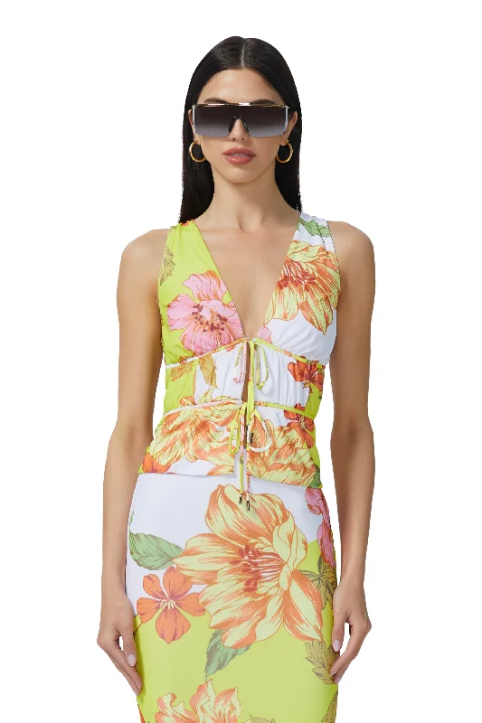 Mirna Top - Color Block Floral