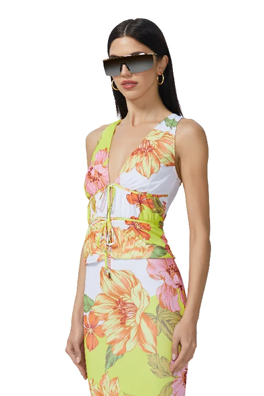 Mirna Top - Color Block Floral