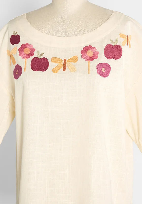 Nature's Bounty Embroidered Top