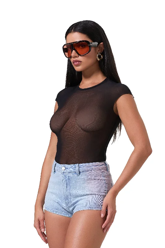 Nina Mesh Top - Noir