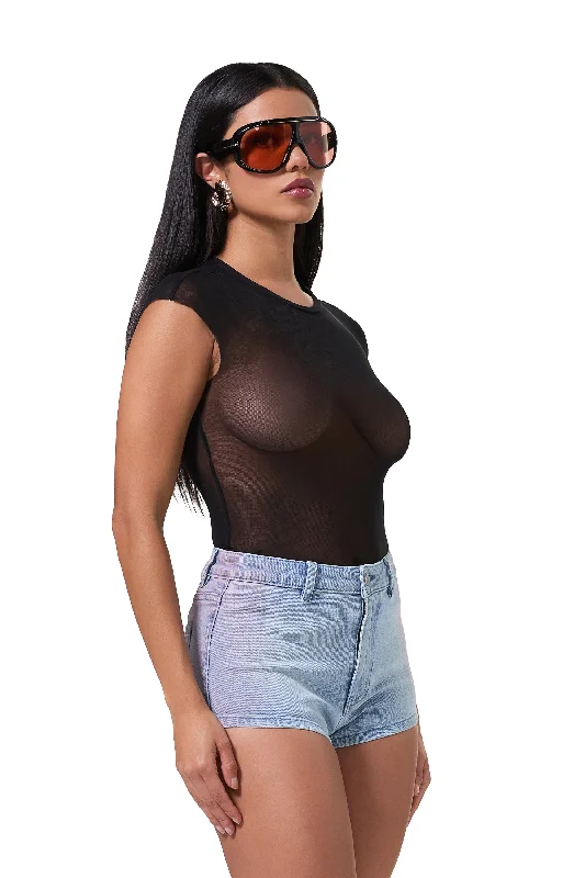 Nina Mesh Top - Noir