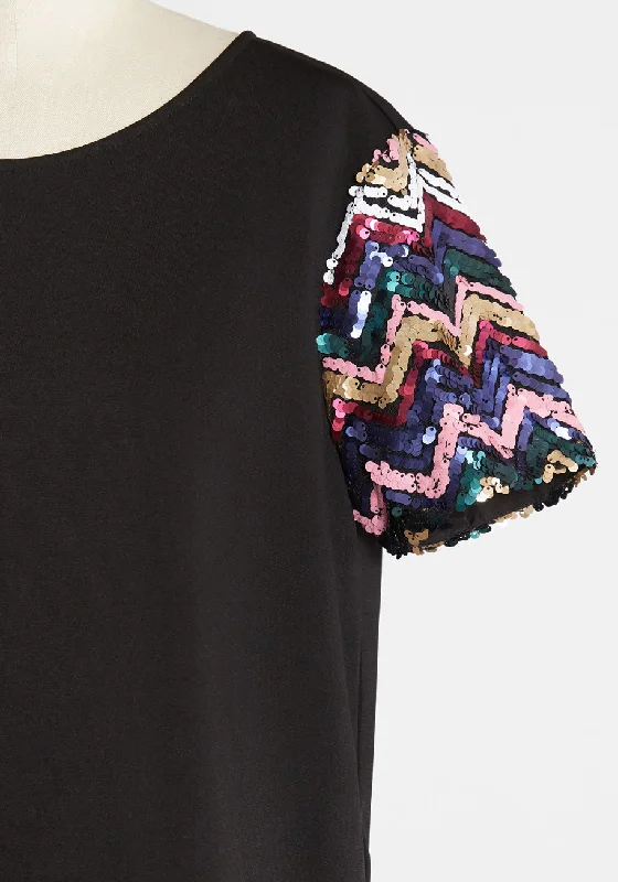 Shoulder of Style Sequin Sleeve Top