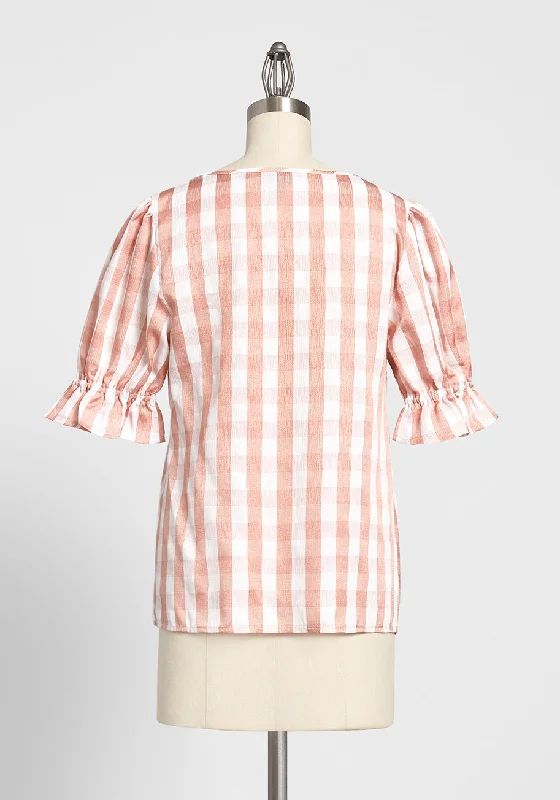 Team Adorable Puff-Sleeve Top