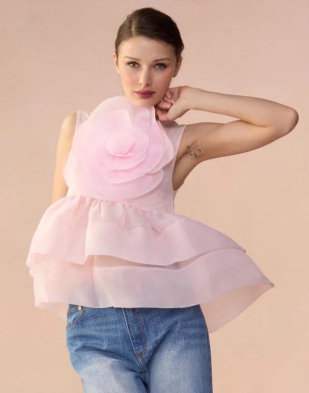 Chloe Organza Flower Top