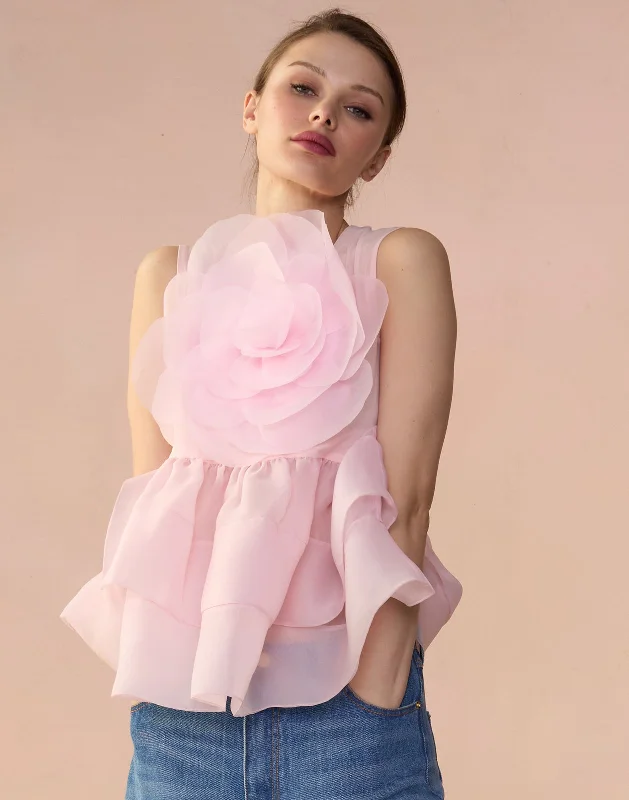 Chloe Organza Flower Top