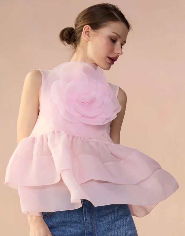 Chloe Organza Flower Top