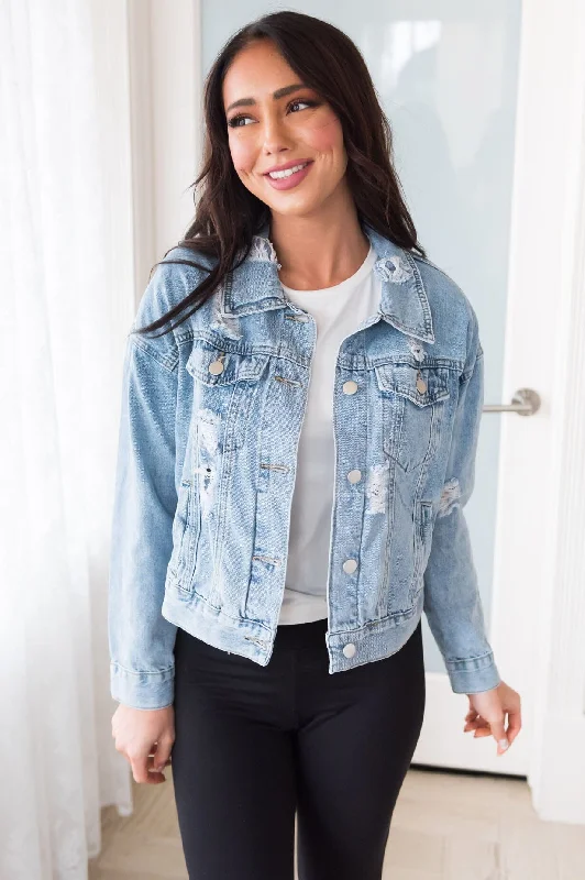 Falling For You Modest Denim Jacket