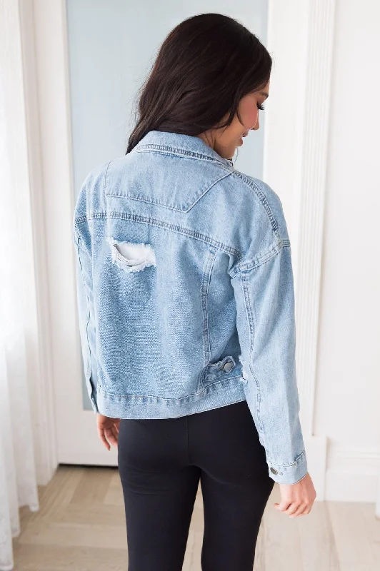 Falling For You Modest Denim Jacket