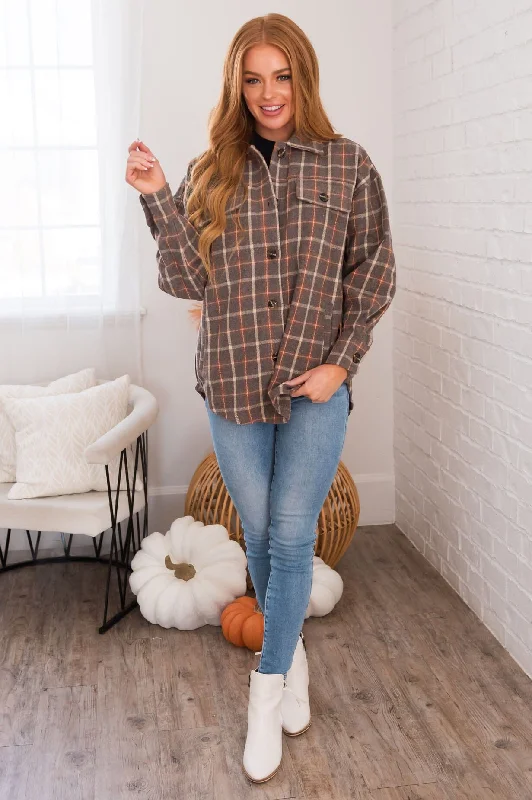 Forever Cozy Modest Plaid Jacket