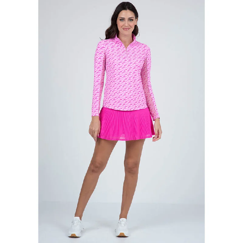 IBKUL Fatima Long Sleeve Top - Hot Pink/Candy Pink