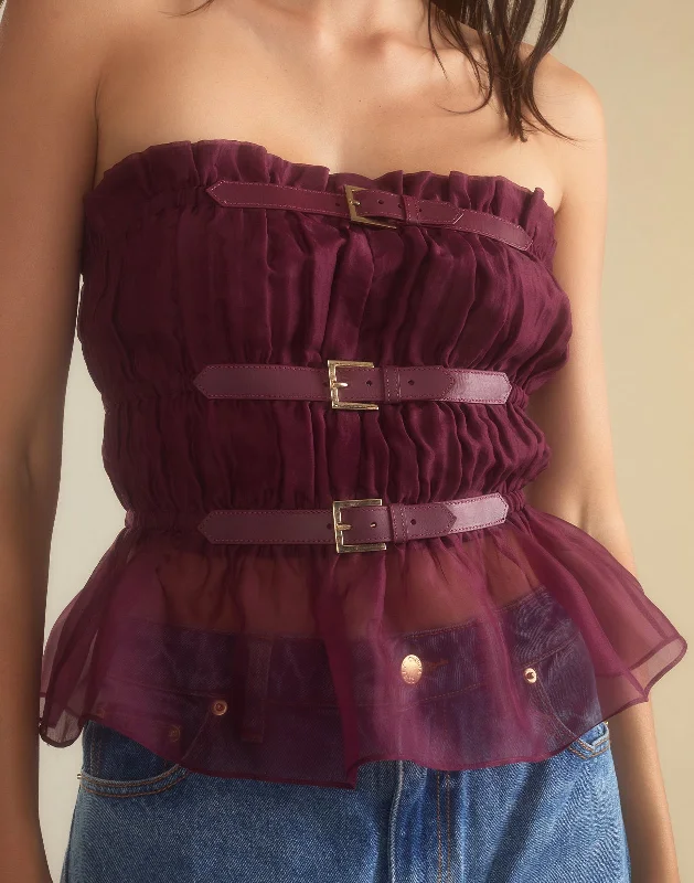 Buckle Up Silk Organza Top