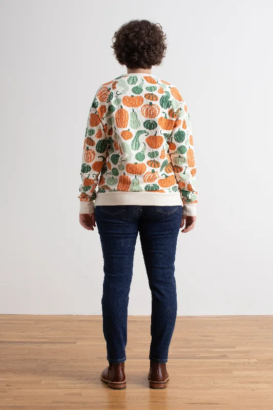 Adult Sweatshirt - Gourds & Pumpkins Green & Orange