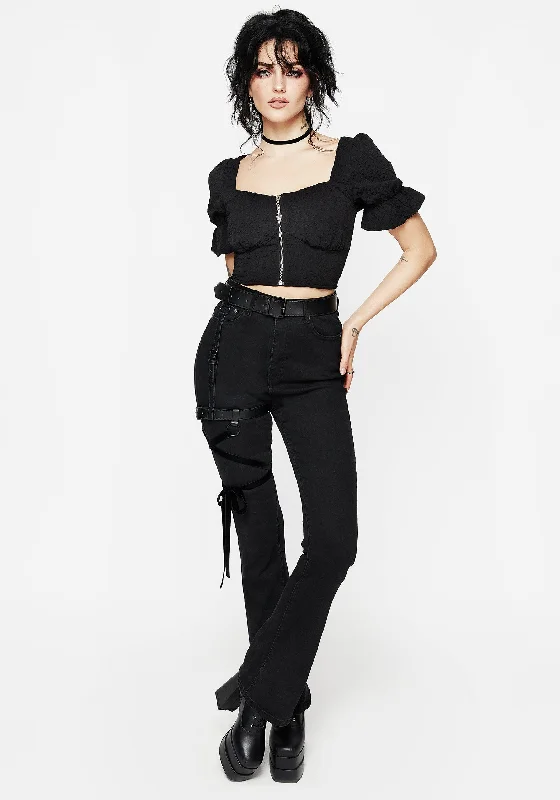 Betrayal Zip Up Crop Top