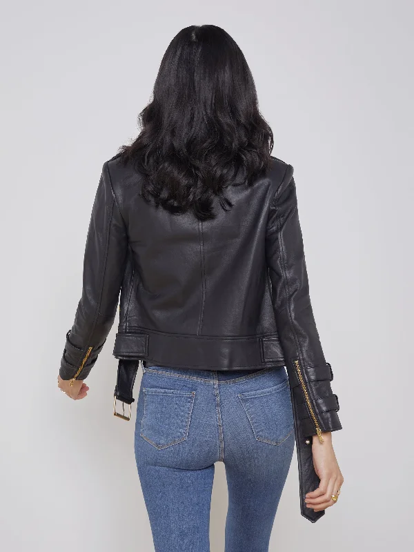 Billie Belted Leather Jacket