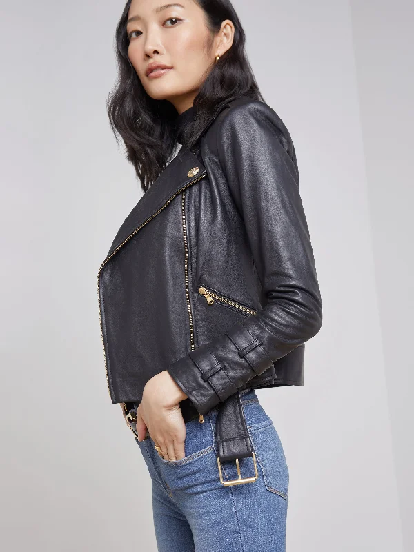 Billie Belted Leather Jacket