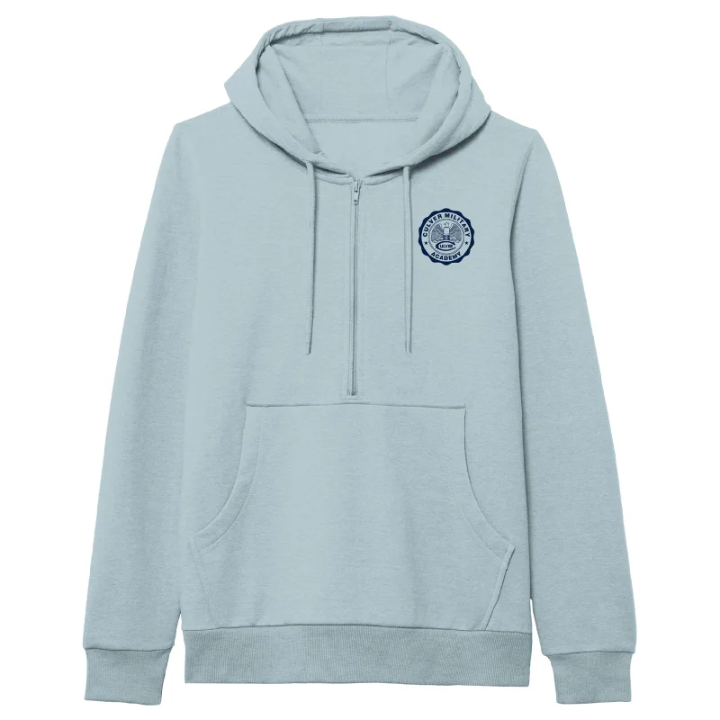 Womens Cozy 1/2 Zip Hoodie - Blue Fog Heather