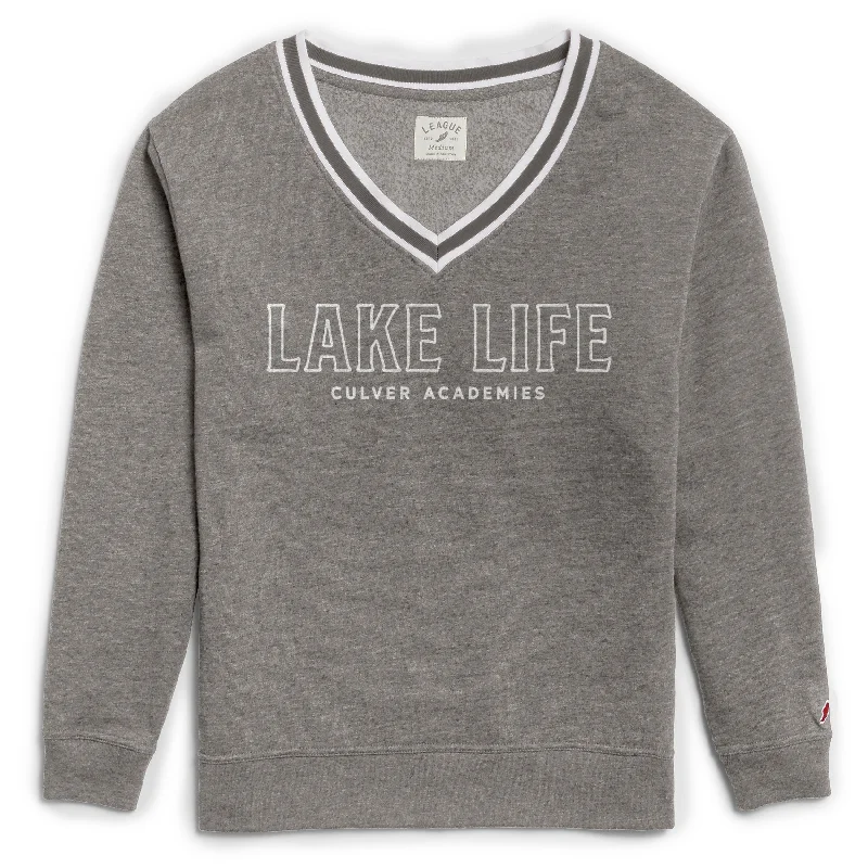 Culver Lake Life Victory Springs V-Neck Crew - Fall Heather