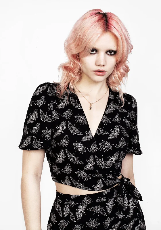 MORTMOTH WRAP CROP TOP