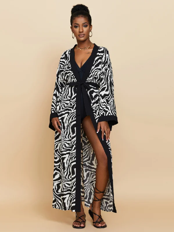 Music Of Love Women's Rayon Long Kimono Jacket