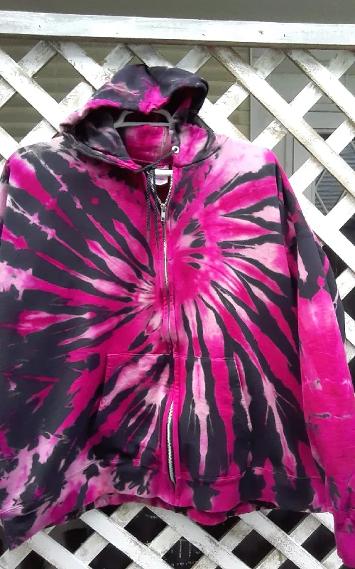 PINK PLASMA! Tie-Dye ZIPPER Hoodie