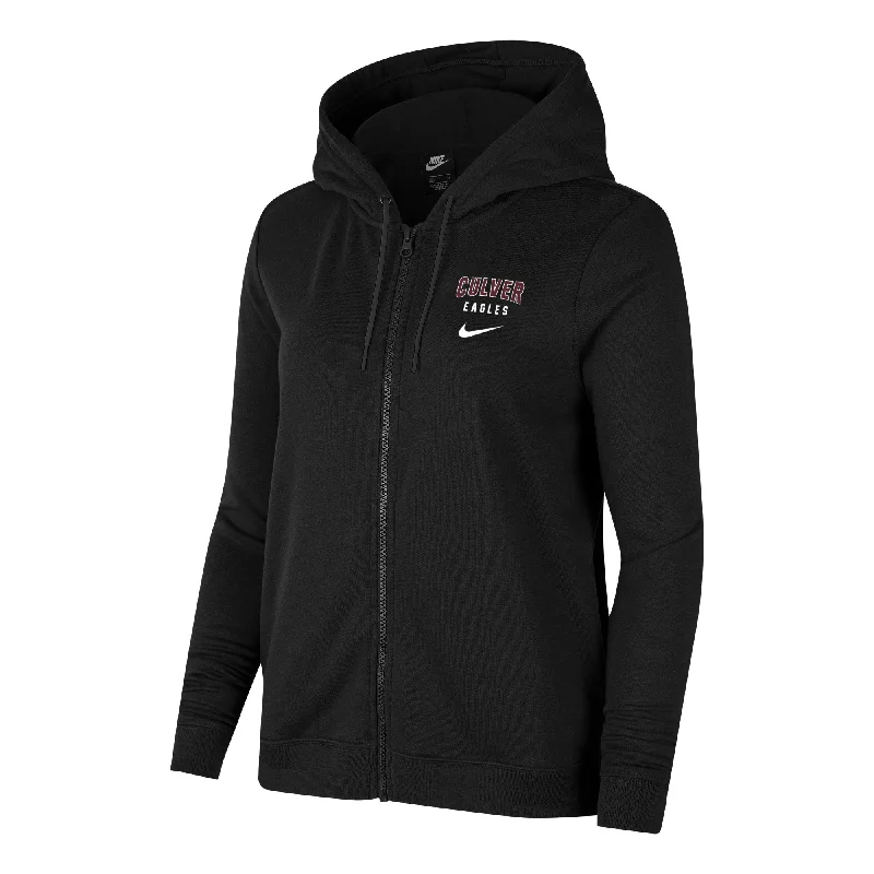 Womens Nike Varsity Full Zip Hood - Black